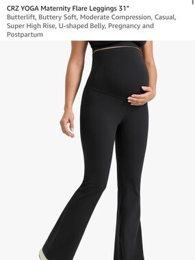 CRZ YOGA Black Maternity Flare Leggings